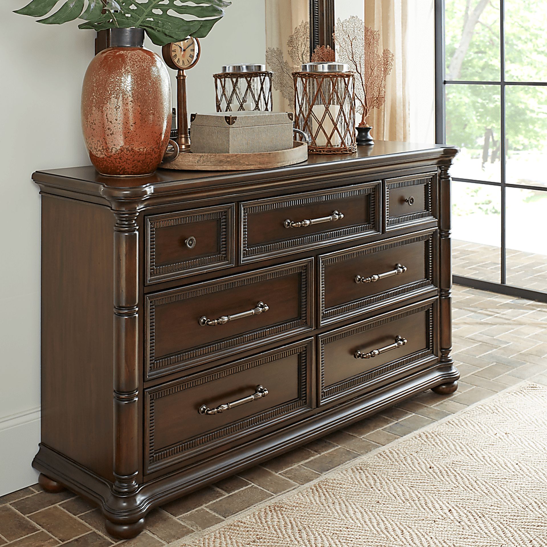 Cindy Crawford Home Grand Cayman Brown 8 Pc King Canopy Bedroom - Image 5