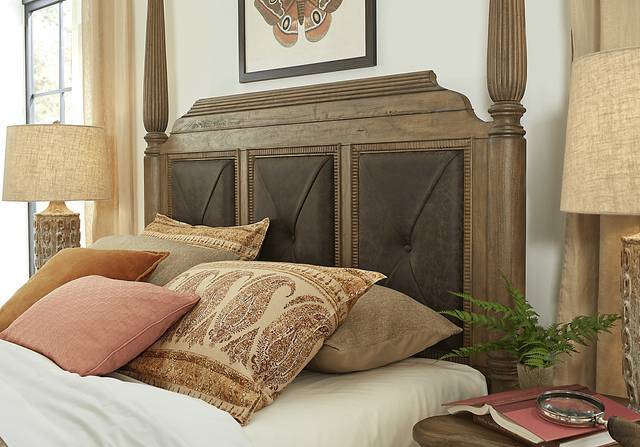 Cindy Crawford Home Grand Cayman Sandstone 4 Pc King Canopy Bed - Thumbnail - Image 2