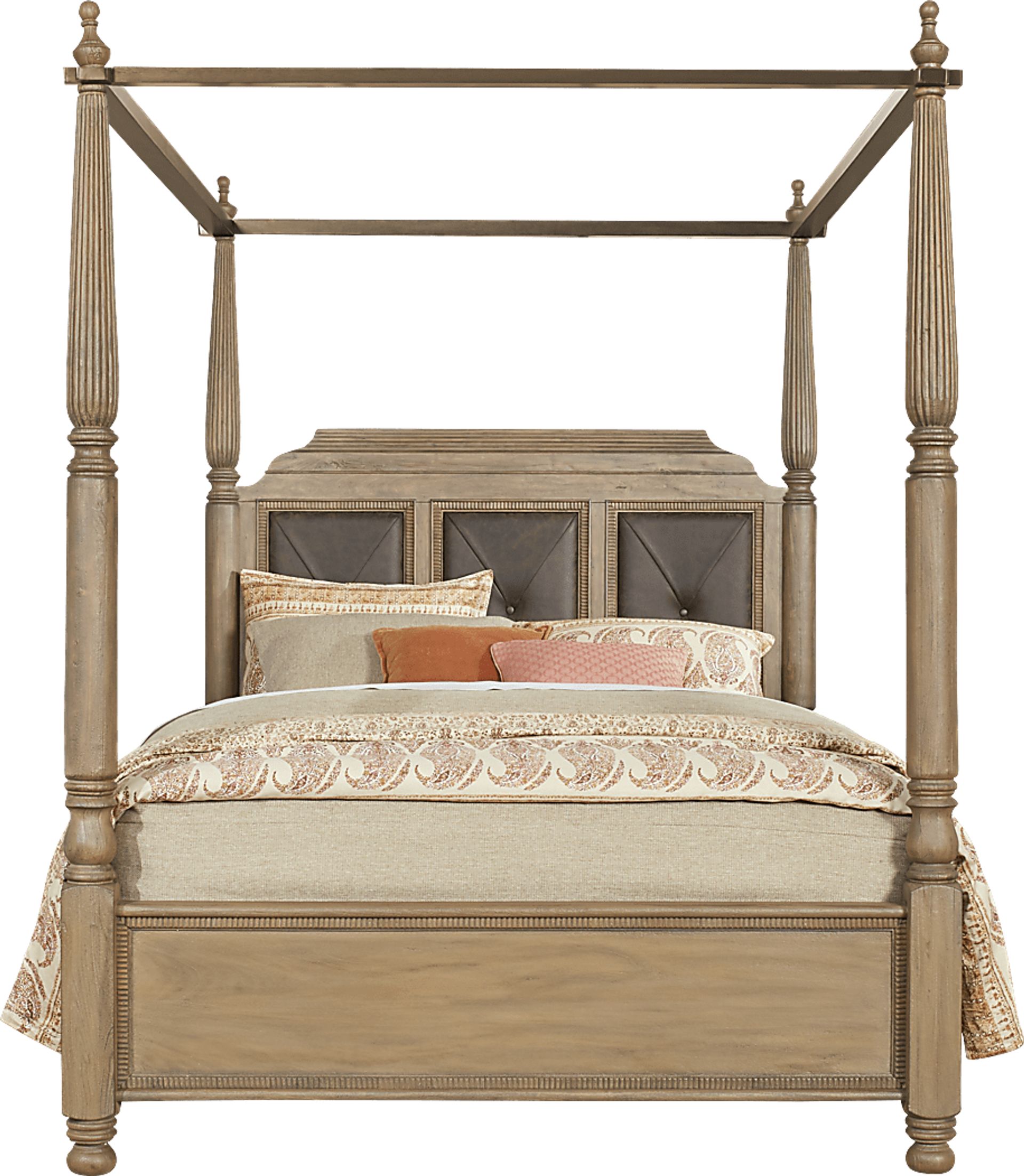 Cindy Crawford Home Grand Cayman Sandstone 4 Pc King Canopy Bed - Image 1