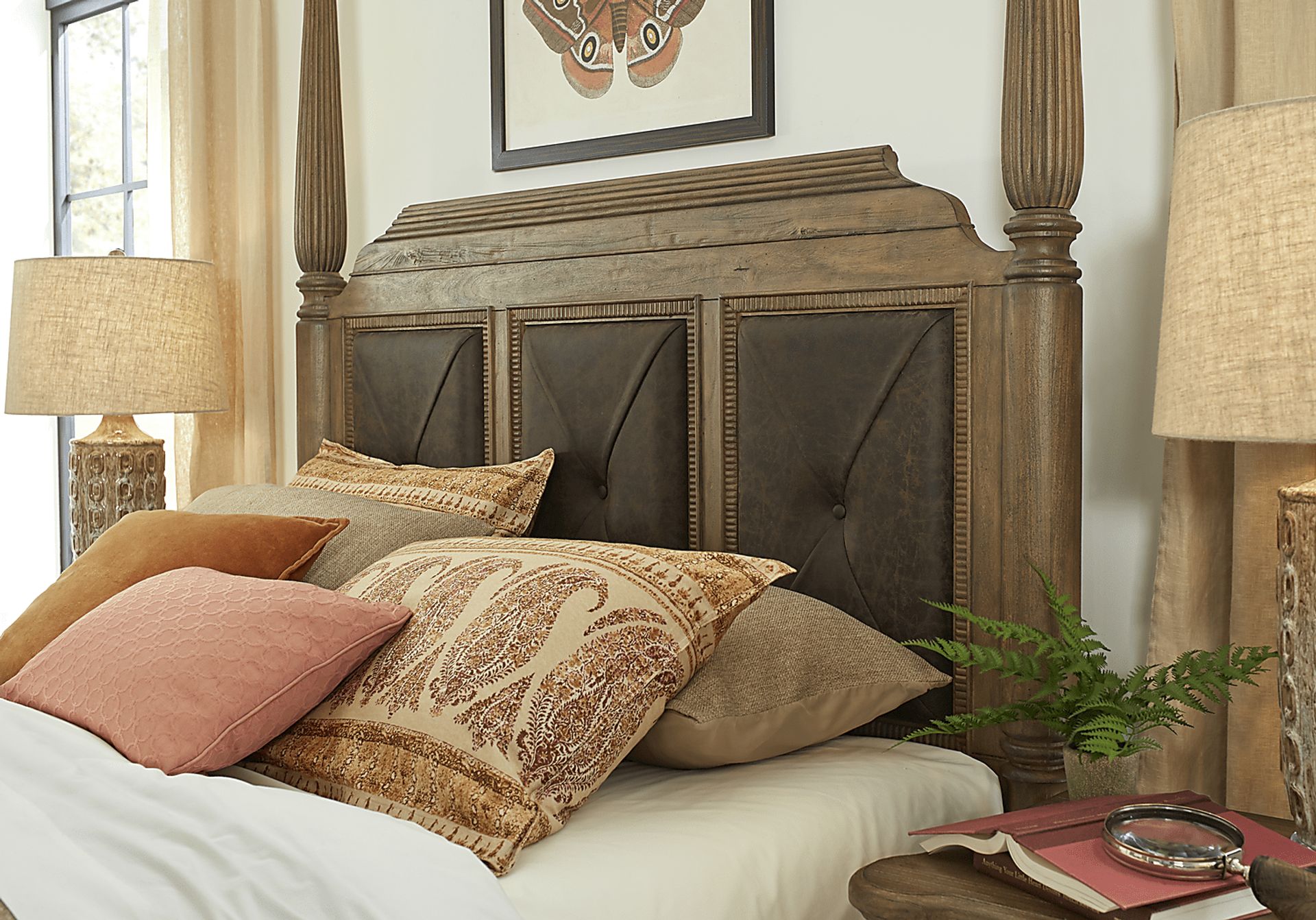 Cindy Crawford Home Grand Cayman Sandstone 6 Pc Queen Canopy Bedroom - Image 4
