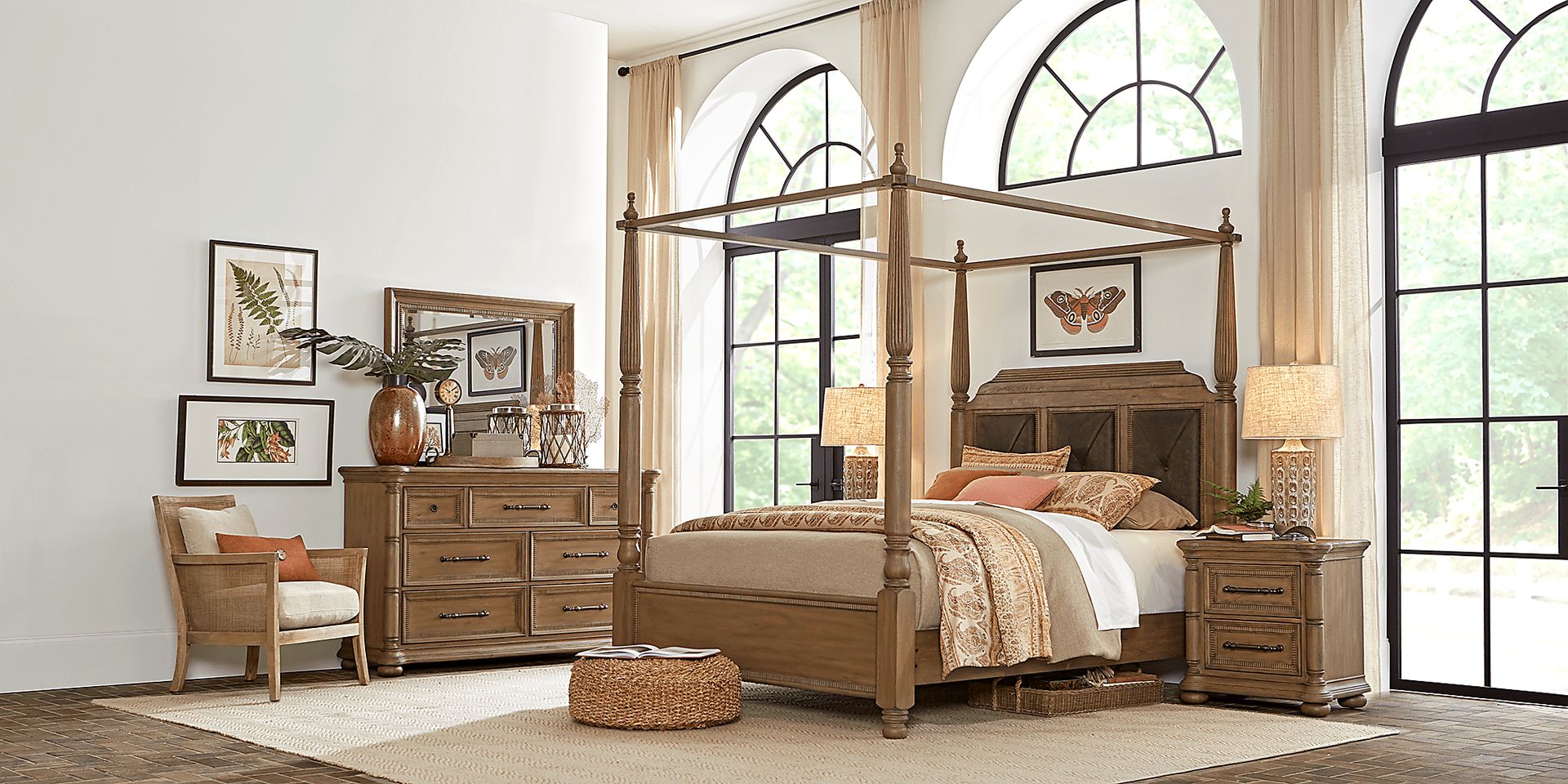 Cindy Crawford Home Grand Cayman Sandstone 6 Pc Queen Canopy Bedroom - Image 2
