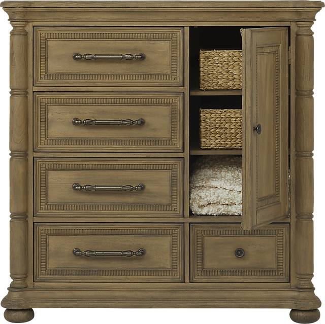 Cindy Crawford Home Grand Cayman Sandstone 9 Pc Queen Canopy Bedroom - Thumbnail - Image 7