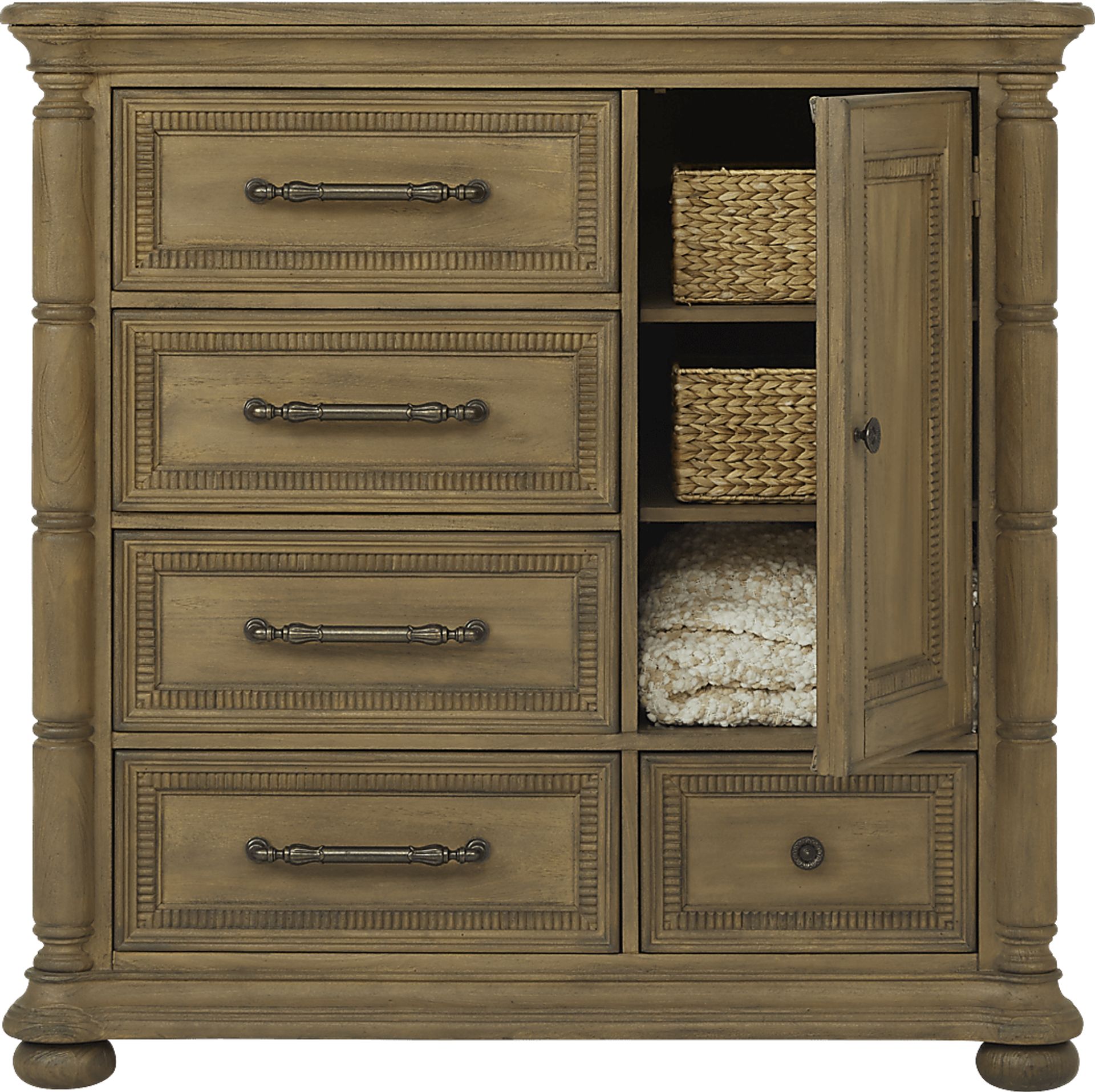 Cindy Crawford Home Grand Cayman Sandstone 9 Pc Queen Canopy Bedroom - Image 7