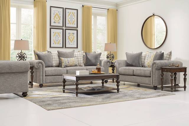 Cindy Crawford Home Greenwich Pointe Gray Sofa - Thumbnail - Image 2