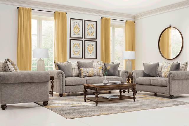 Cindy Crawford Home Greenwich Pointe Gray 5 Pc Living Room - Thumbnail - Image 1