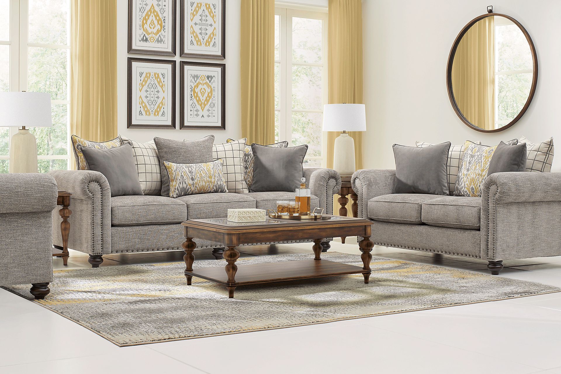 Cindy Crawford Home Greenwich Pointe Gray 7 Pc Living Room - Image 1