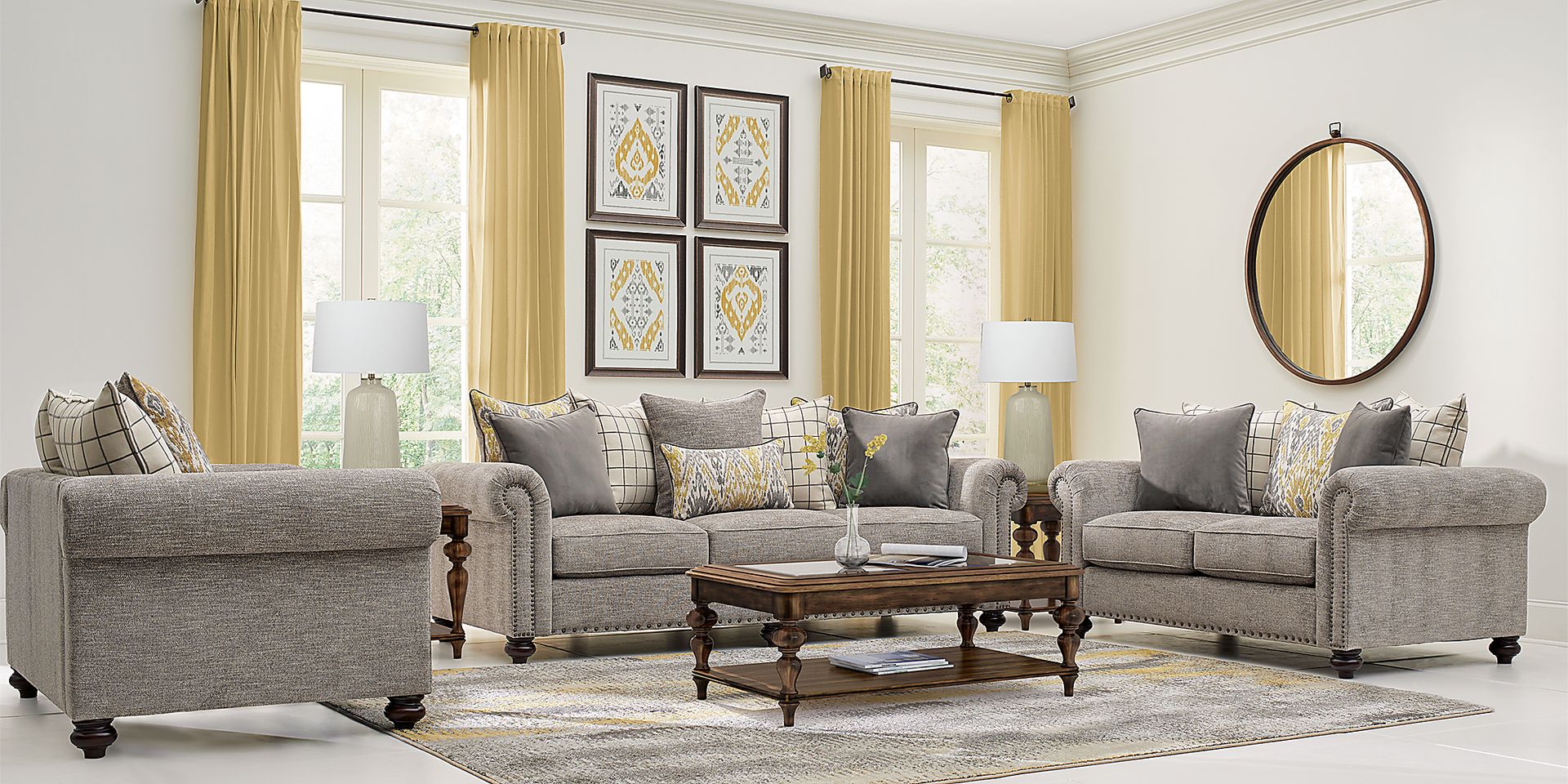 Cindy Crawford Home Greenwich Pointe Gray 8 Pc Living Room - Image 1