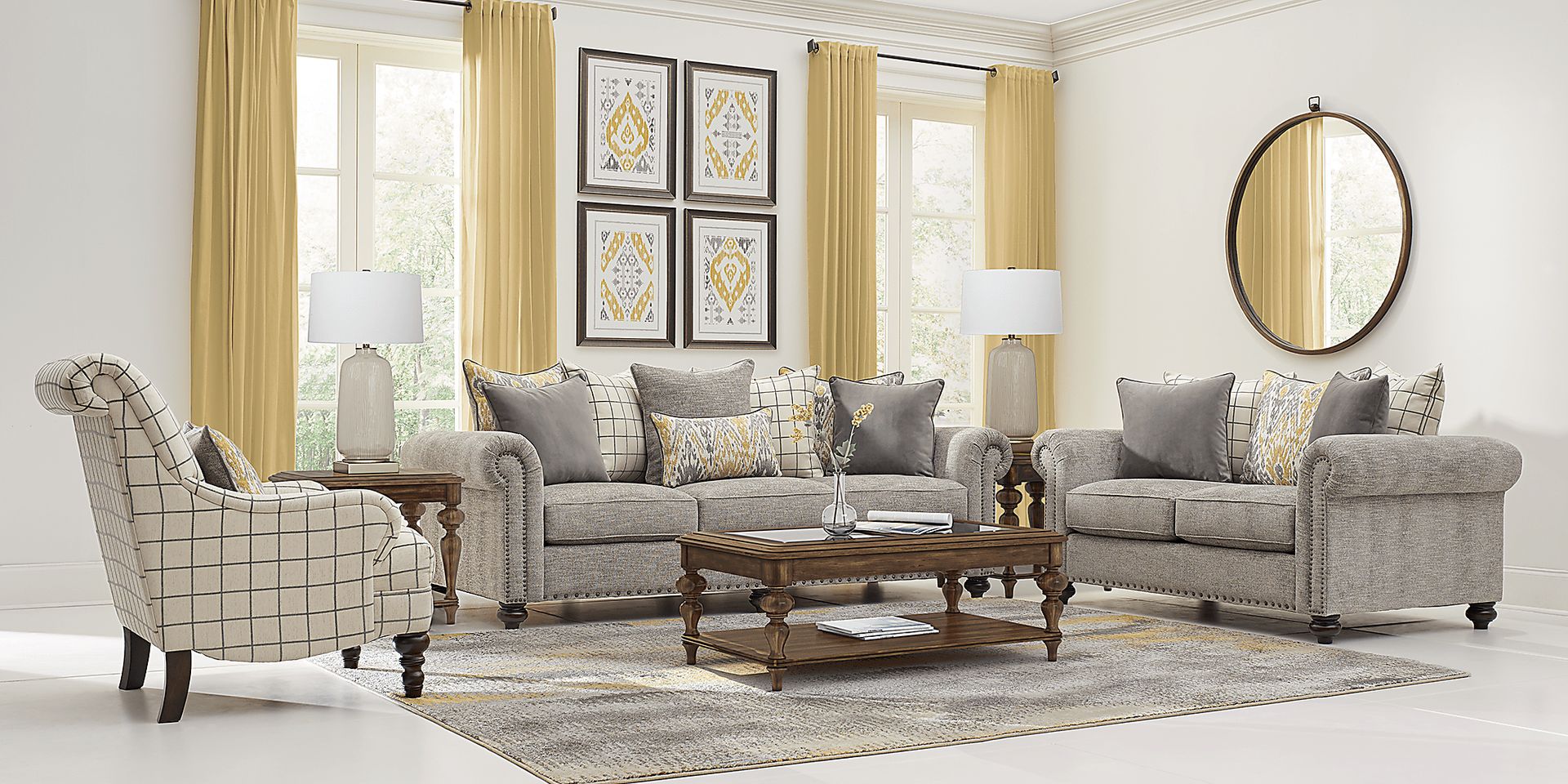 Cindy Crawford Home Greenwich Pointe Gray 8 Pc Living Room - Image 1