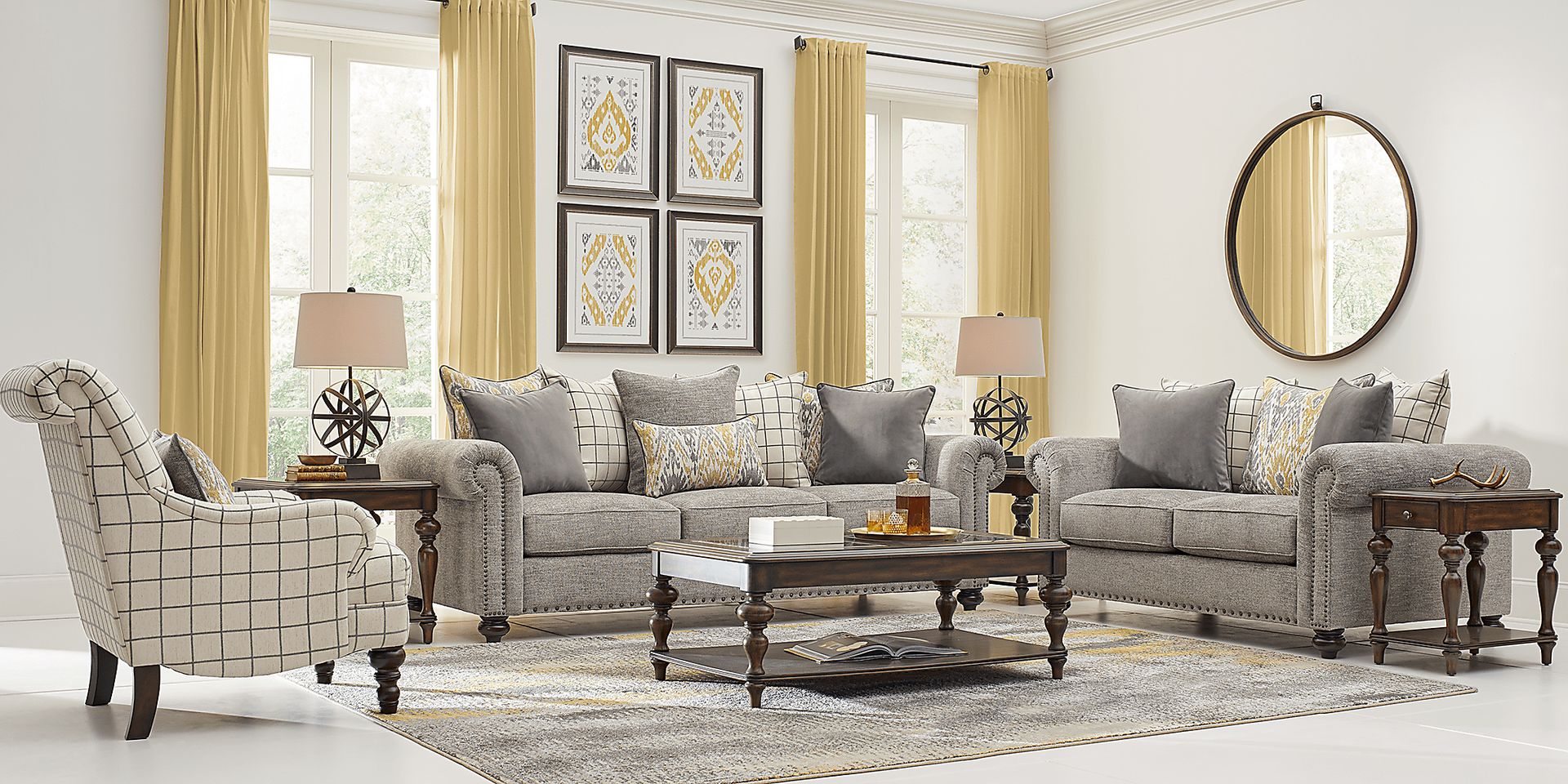 Cindy Crawford Home Greenwich Pointe Gray 8 Pc Living Room - Image 1