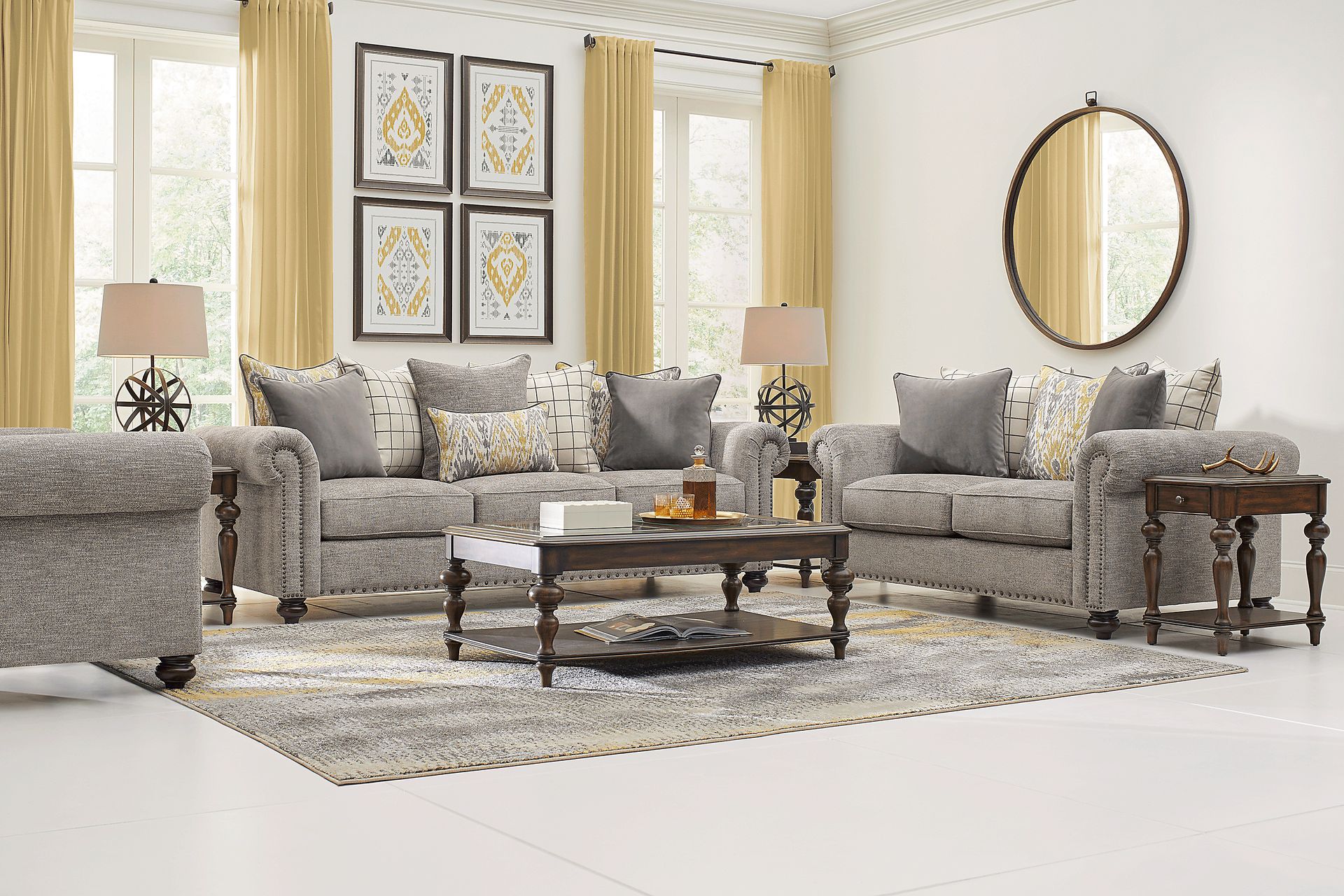 Cindy Crawford Home Greenwich Pointe Gray 8 Pc Living Room - Image 1
