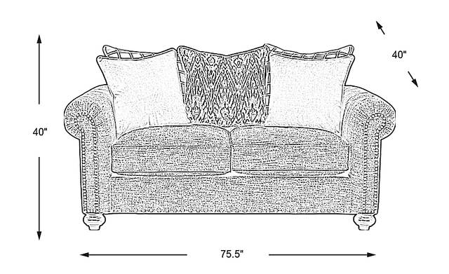 Dimension Image. Please refer to the Dimension Tab on this page for dimension details.