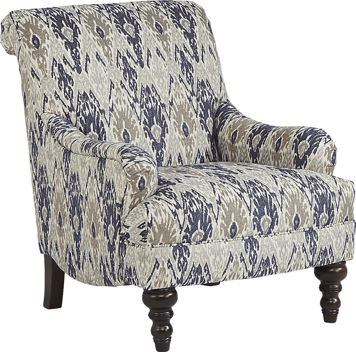 Cindy Crawford Greenwich Pointe Navy Blue Polyester Fabric Accent Chair 