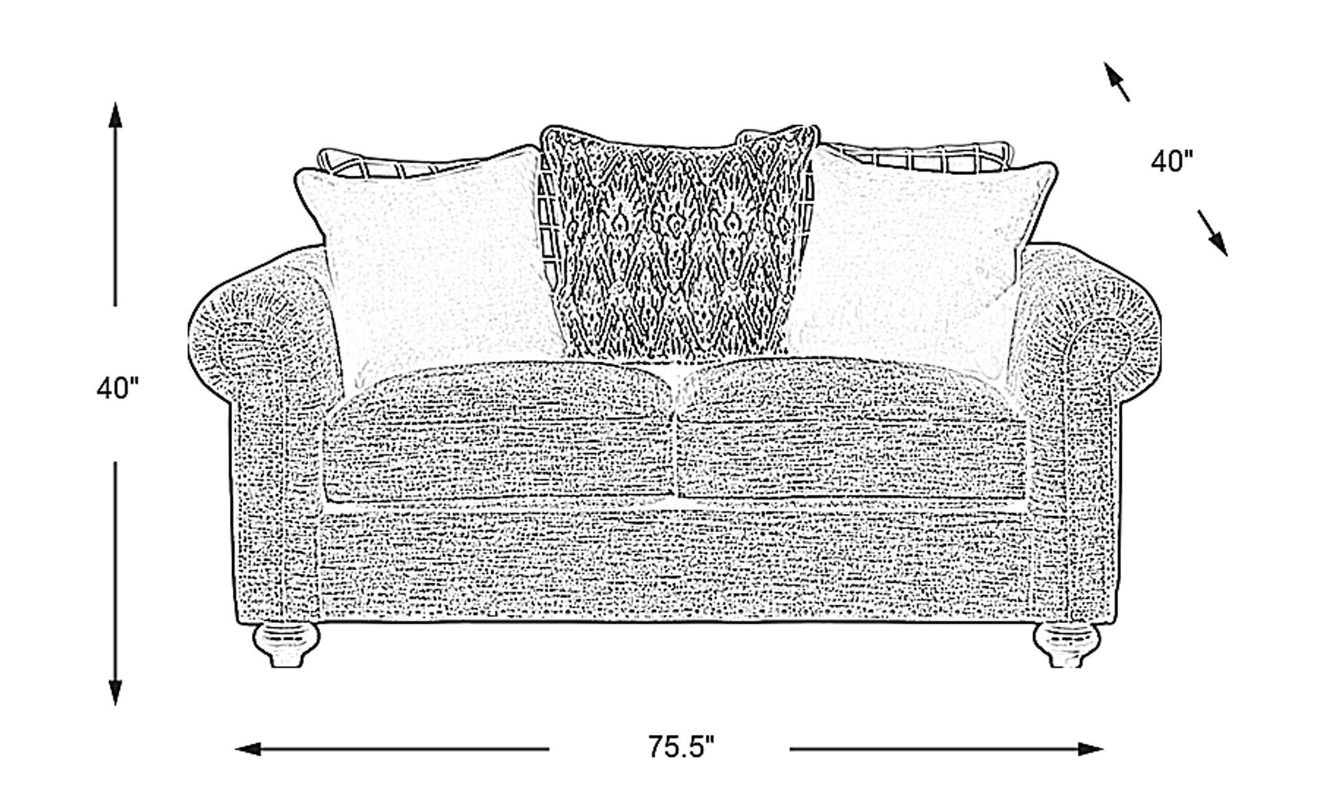Dimension Image. Please refer to the Dimension Tab on this page for dimension details.