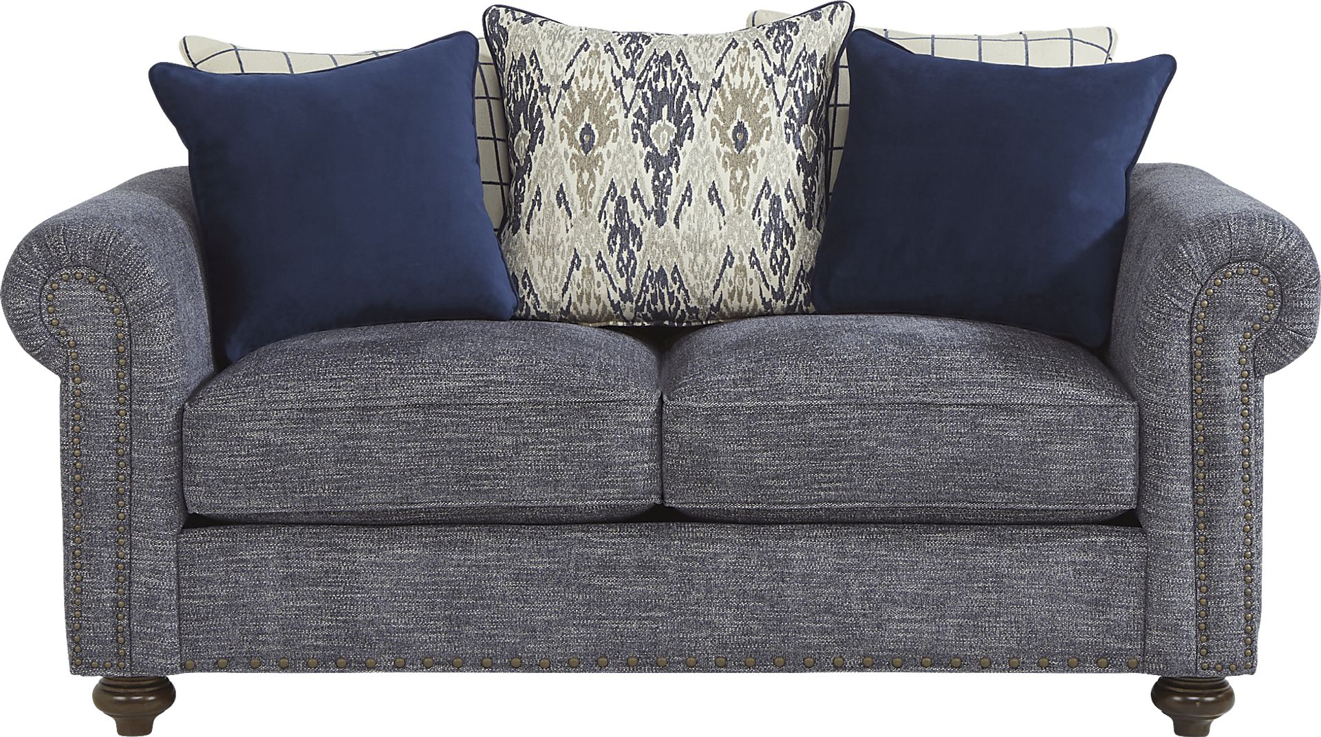 Cindy Crawford Home Greenwich Pointe Navy Loveseat - Image 1