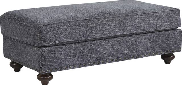 Cindy Crawford Home Greenwich Pointe Navy Ottoman - Thumbnail - Image 1