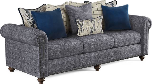 Cindy Crawford Home Greenwich Pointe Navy Sofa - Thumbnail - Image 3