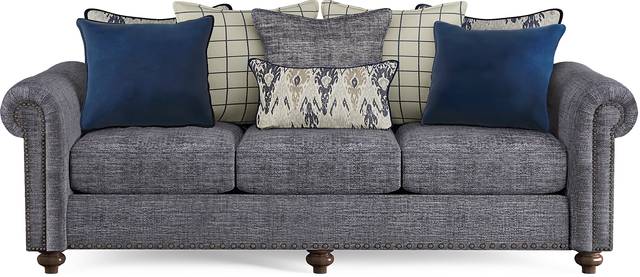 Cindy Crawford Home Greenwich Pointe Navy Sofa - Thumbnail - Image 1