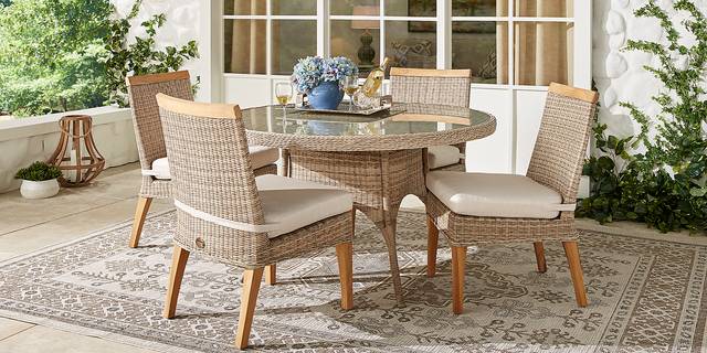 Hamptons Cove Gray Outdoor Side Chair with Flax Cushion - Thumbnail - Image 2