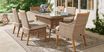 Hamptons Cove Gray Outdoor Arm Chair with Flax Cushion