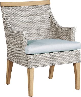 Cindy Crawford Home Hamptons Cove Gray Outdoor Arm Chair with Seafoam Cushion
