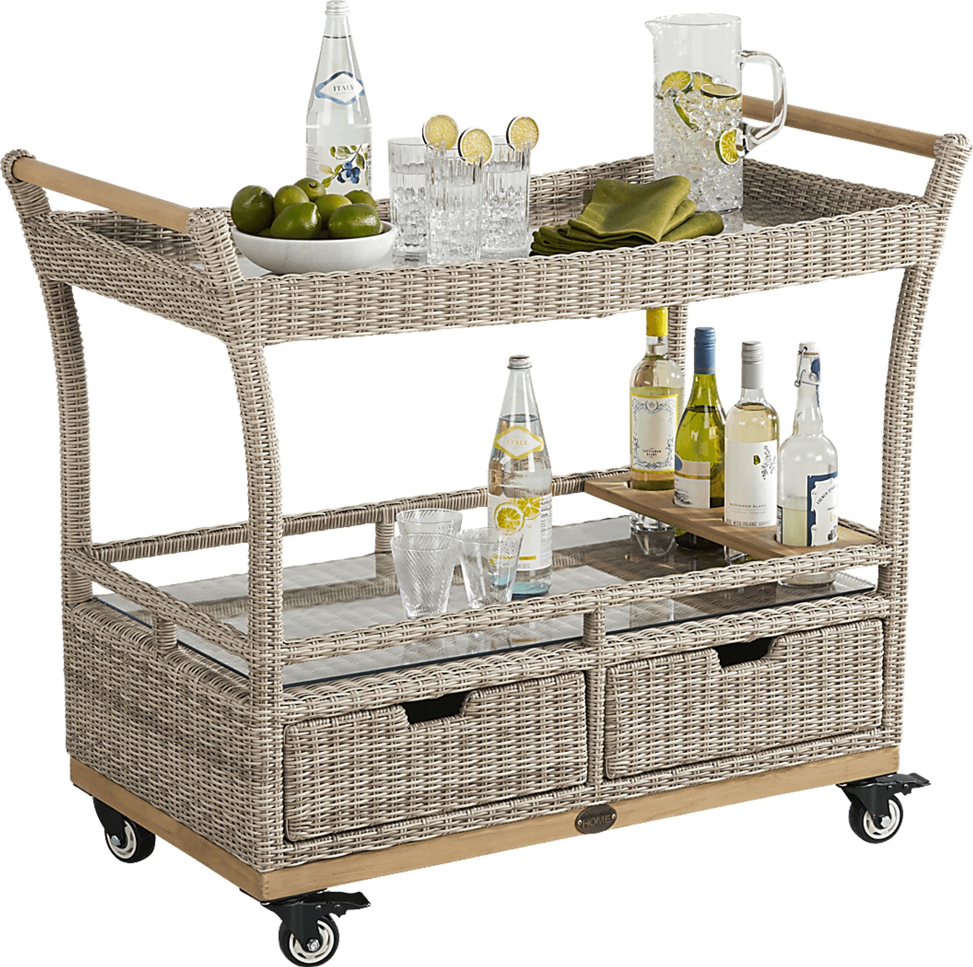 Hamptons Cove Gray Outdoor Bar Cart - Image 2