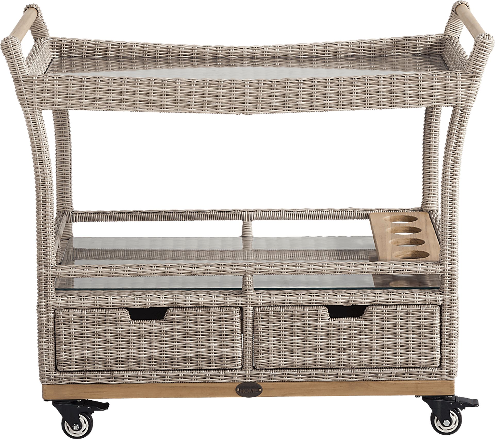 Hamptons Cove Gray Outdoor Bar Cart - Image 3