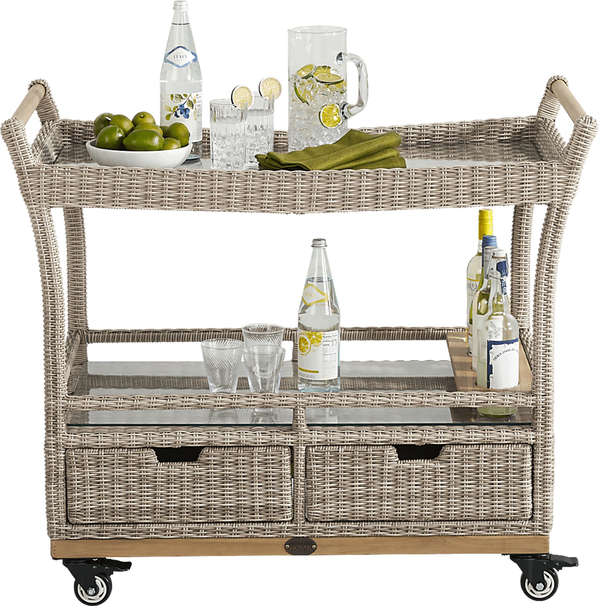 Hamptons Cove Gray Outdoor Bar Cart - Image 4