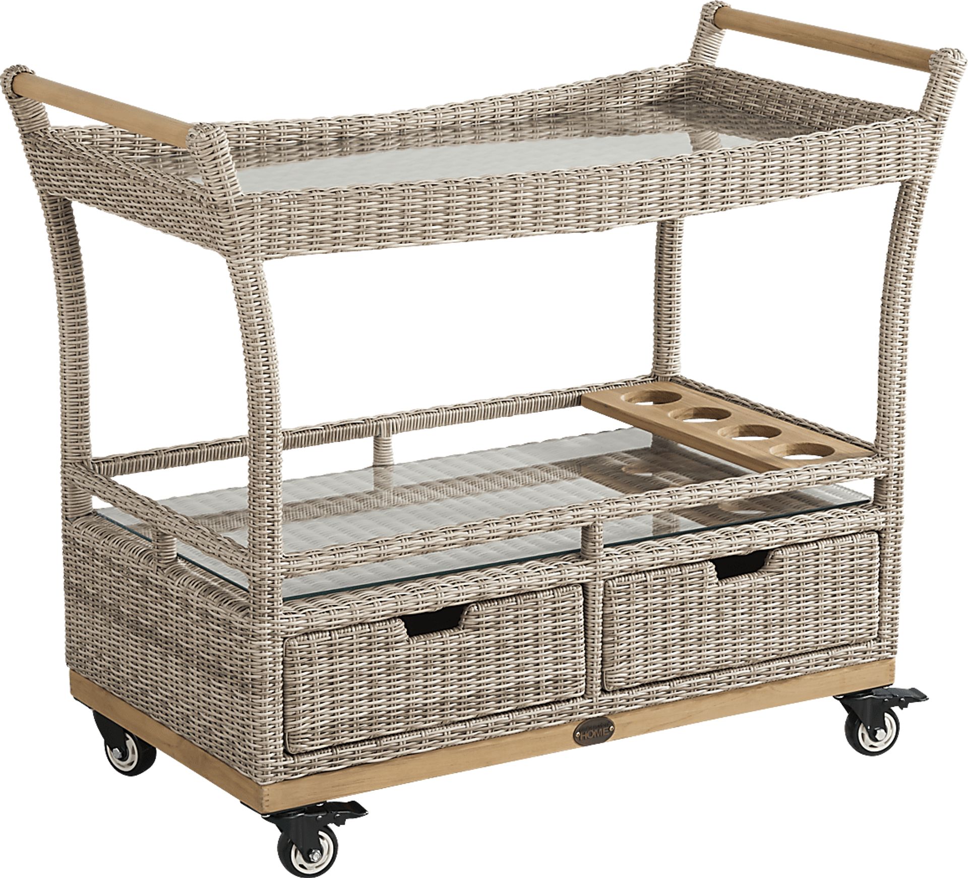 Hamptons Cove Gray Outdoor Bar Cart - Image 1