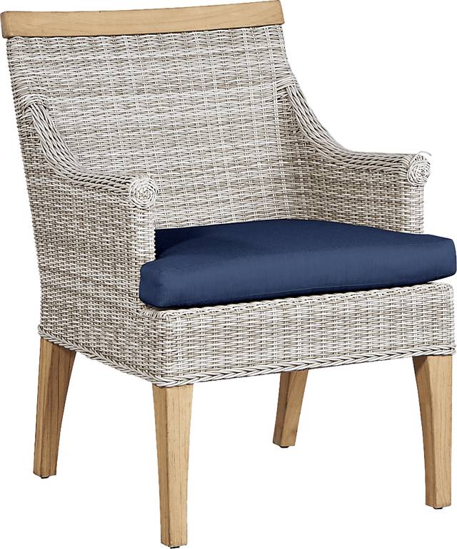 Cindy Crawford Home Hamptons Cove Gray 7 Pc Rectangle Outdoor Dining Set with Ink Cushions - Thumbnail - Image 3