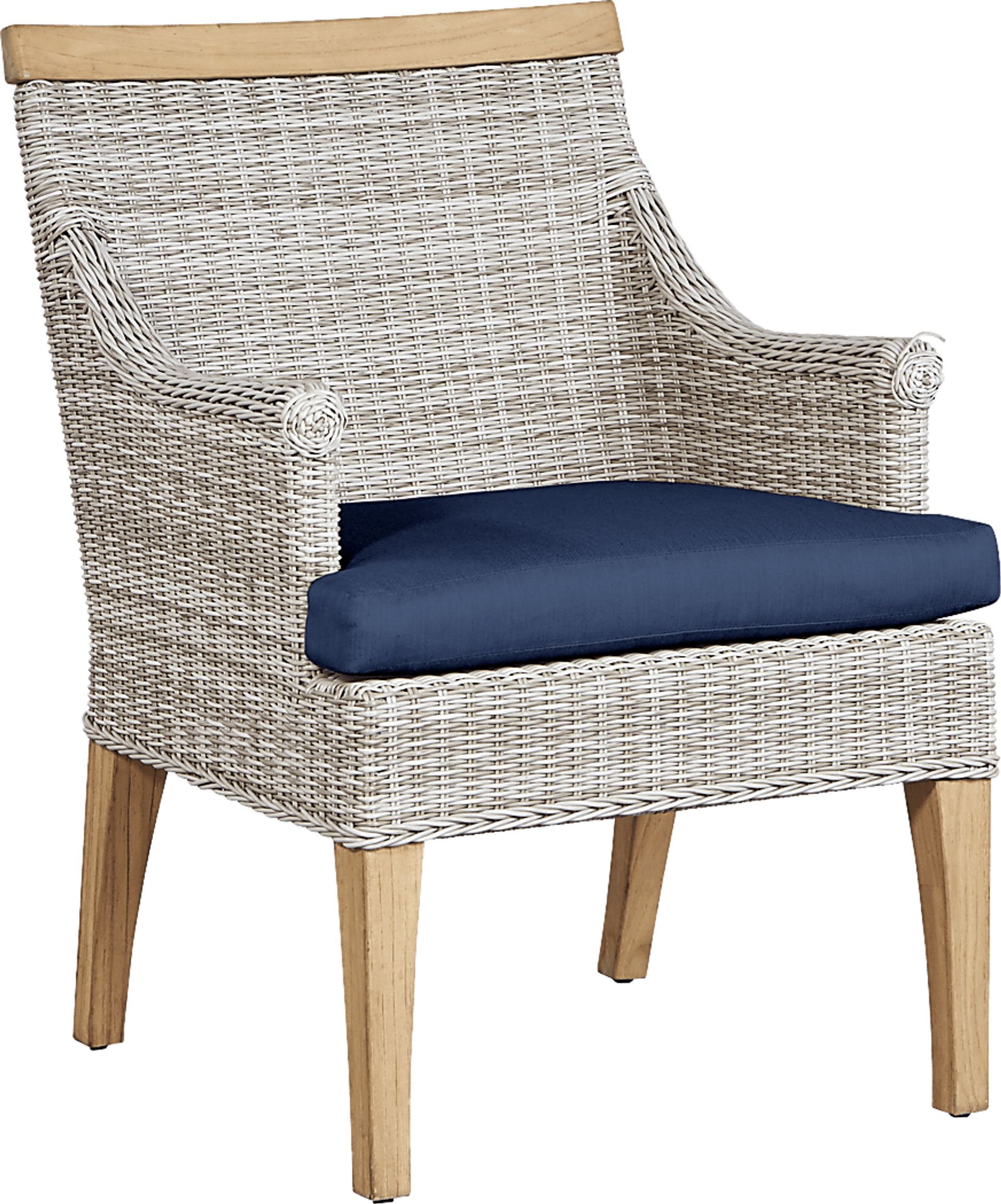 Cindy Crawford Home Hamptons Cove Gray Outdoor Chair with Ink Cushions - Image 1