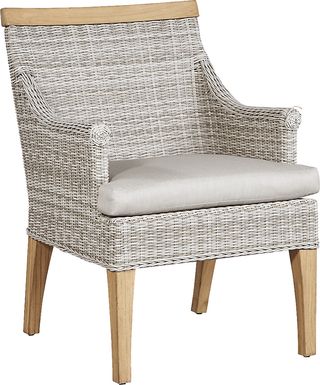 Cindy Crawford Home Hamptons Cove Gray Outdoor Chair with Rollo Linen Cushions