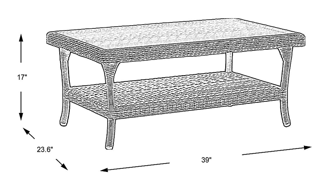 Hamptons Cove Gray Outdoor Cocktail Table