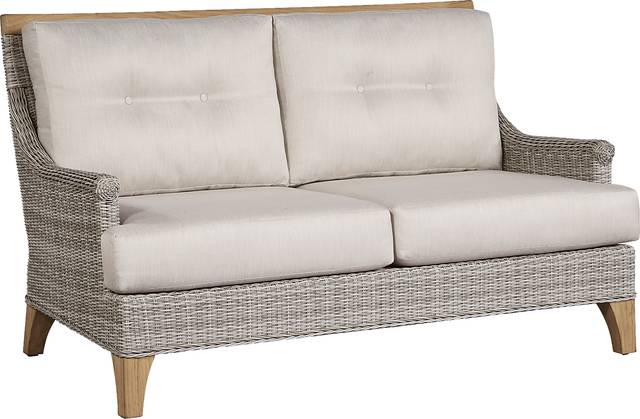 Cindy Crawford Home Hamptons Cove Gray Outdoor Loveseat with Flax Cushions - Thumbnail - Image 3
