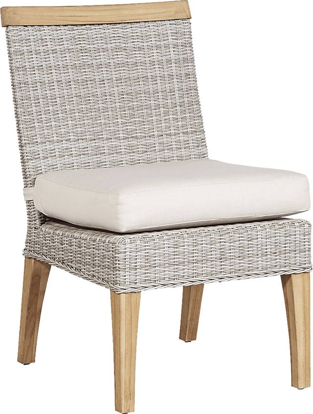 Hamptons Cove Teak 7 Pc Rectangle Outdoor Dining Set with Flax Cushions - Thumbnail - Image 5
