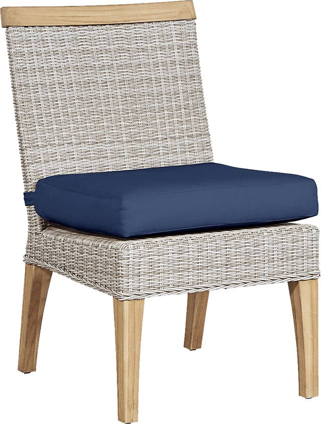 Cindy Crawford Home Hamptons Cove Teak 9 Pc Rectangle Outdoor Dining Set with Ink Cushions - Thumbnail - Image 5