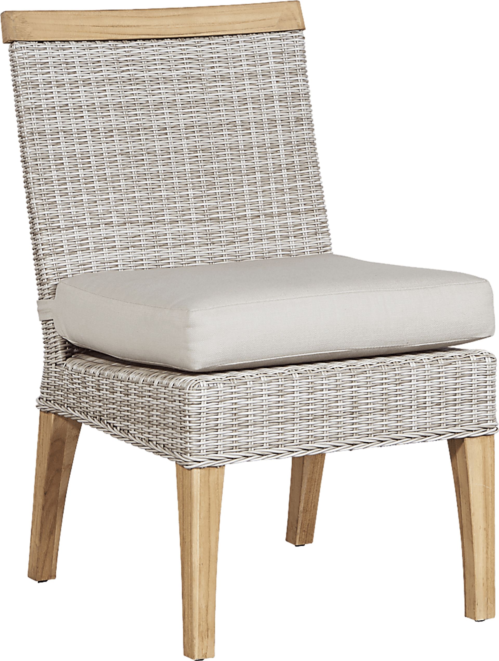 Cindy Crawford Home Hamptons Cove Gray Outdoor Side Chair with Rollo Linen Cushion - Image 1