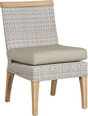 Cindy Crawford Home Hamptons Cove Gray Outdoor Side Chair with Pebble Cushion