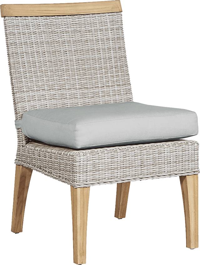 Cindy Crawford Home Hamptons Cove Gray 5 Pc Rectangle Outdoor Dining Set with Rollo Seafoam Cushions - Thumbnail - Image 3