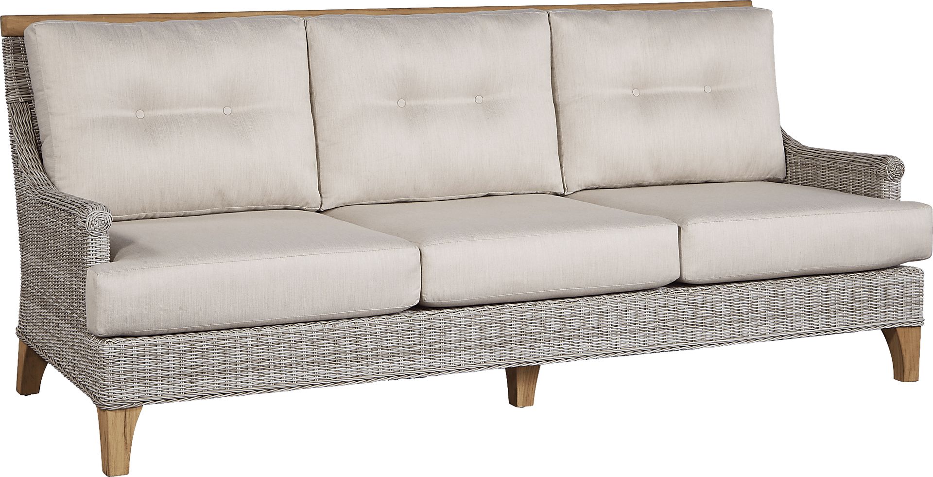 Cindy Crawford Home Hamptons Cove Gray  4 Pc Outdoor Seating Set with Flax Cushions - Image 4