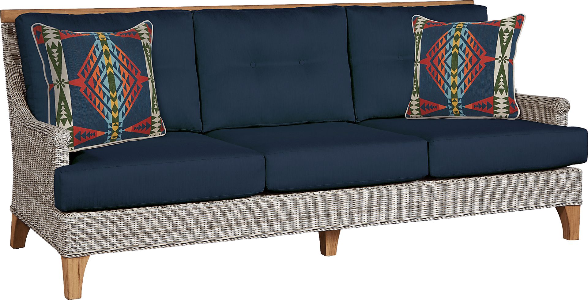 Cindy Crawford Home Hamptons Cove Gray 4 Pc Outdoor Seating Set With Ink Cushions - Image 2