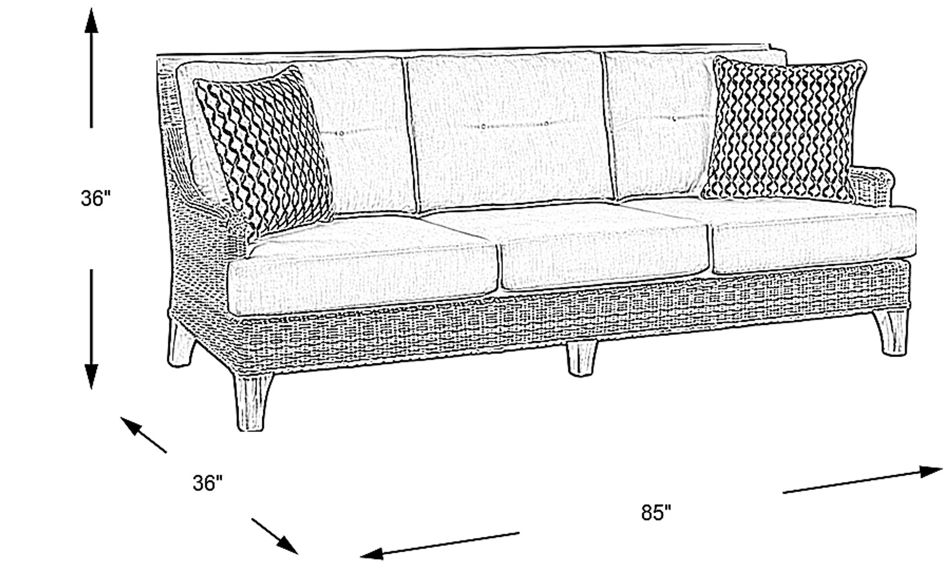 Dimension Image. Please refer to the Dimension Tab on this page for dimension details.