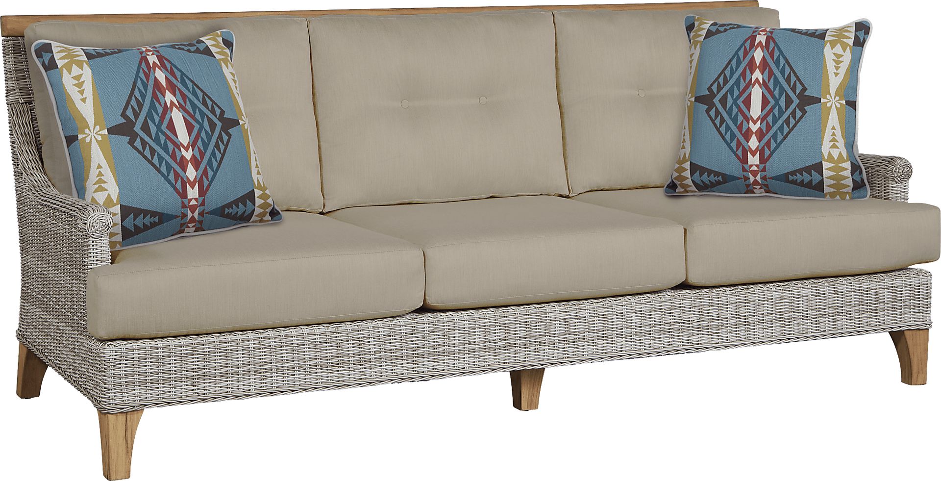 Cindy Crawford Home Hamptons Cove Gray 4 Pc Outdoor Seating Set With Pebble Cushions - Image 2