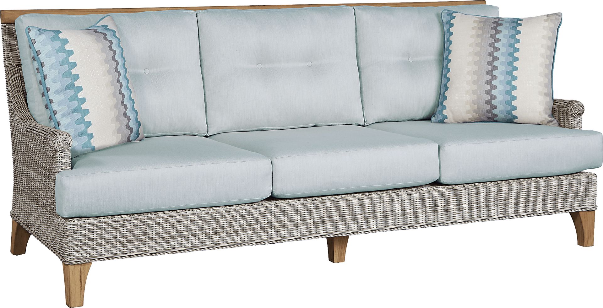 Cindy Crawford Home Hamptons Cove Gray 6 Pc Outdoor Seating Set with Mist Cushions - Image 2