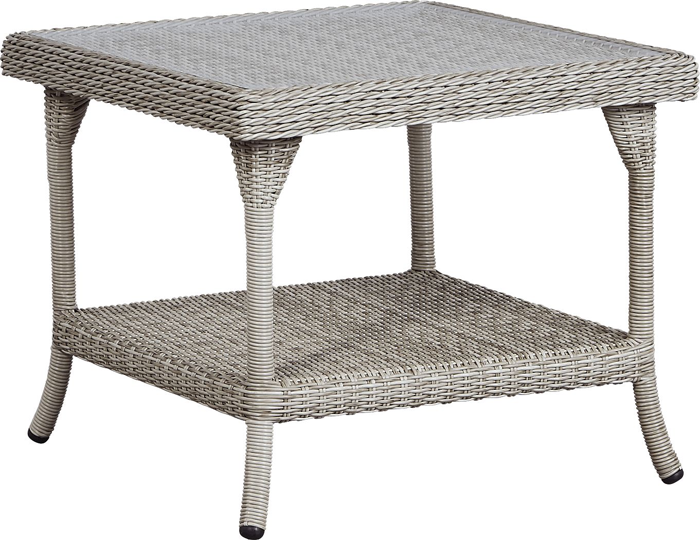 Cindy Crawford Hamptons Cove Gray Wicker Outdoor Square End Table