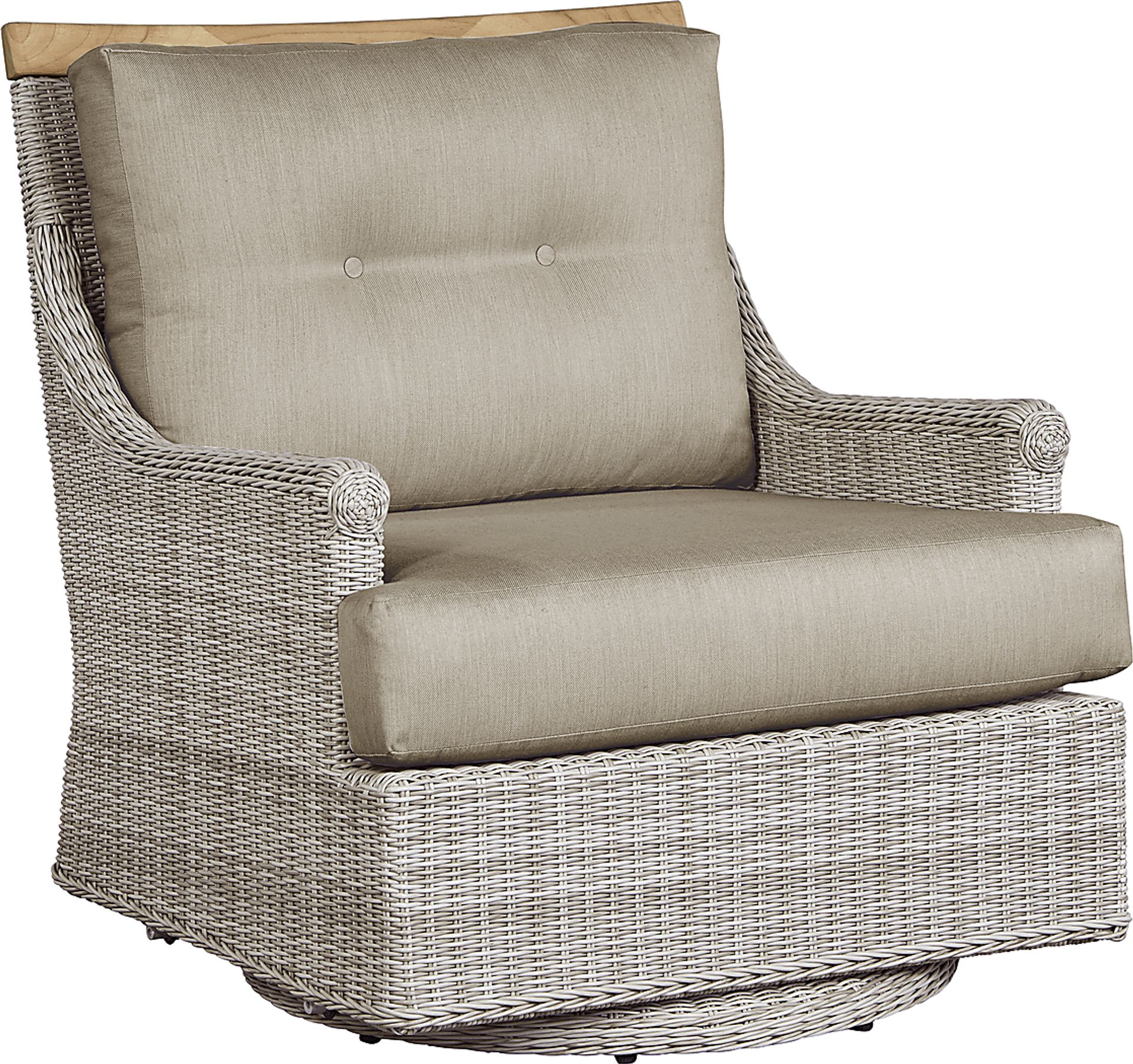 Cindy Crawford Home Hamptons Cove Gray Outdoor Swivel Chair with Pebble Cushions - Image 1