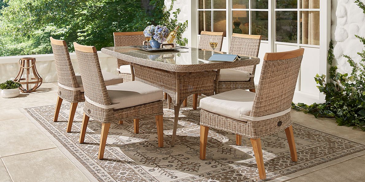 Beige patio store dining set