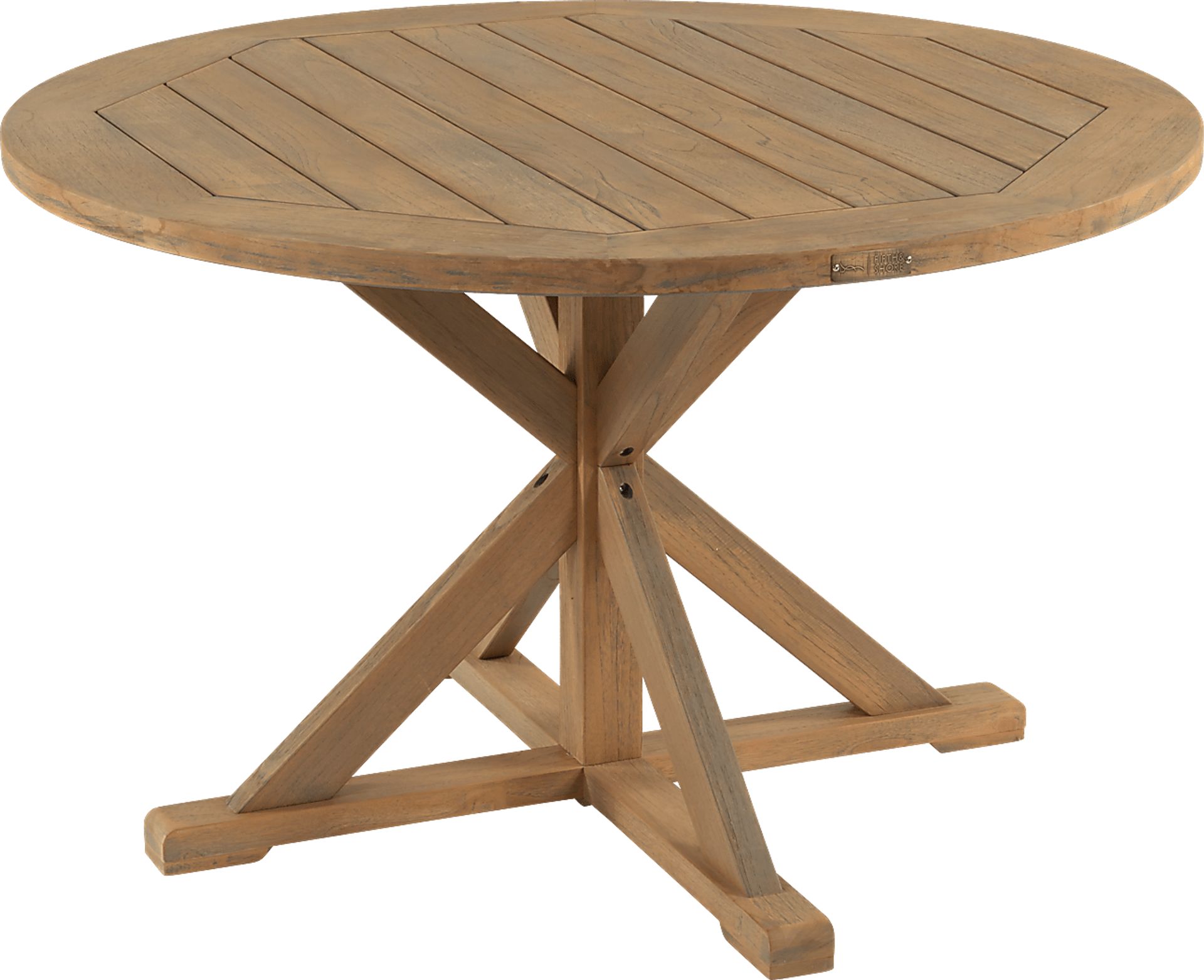 Cindy Crawford Home Hamptons Cove Teak 48 in. Round Outdoor Dining Table - Image 1