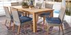Cindy Crawford Home Hamptons Cove Teak 7 Pc Rectangle Outdoor Dining Set with Denim Cushions
