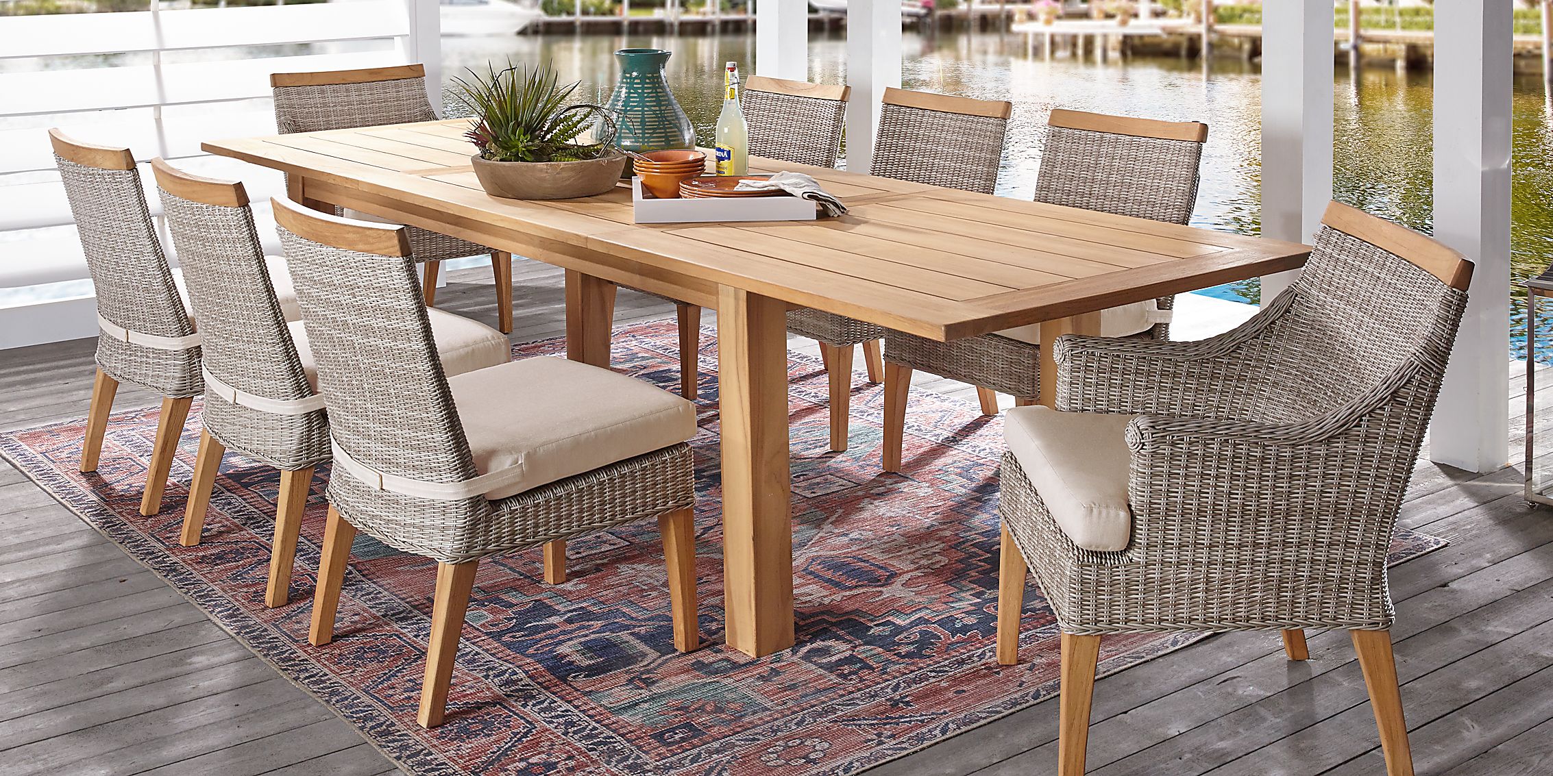 Hampton Teak Wicker Outdoor Furniture Cindy Crawford Hamptons Cove