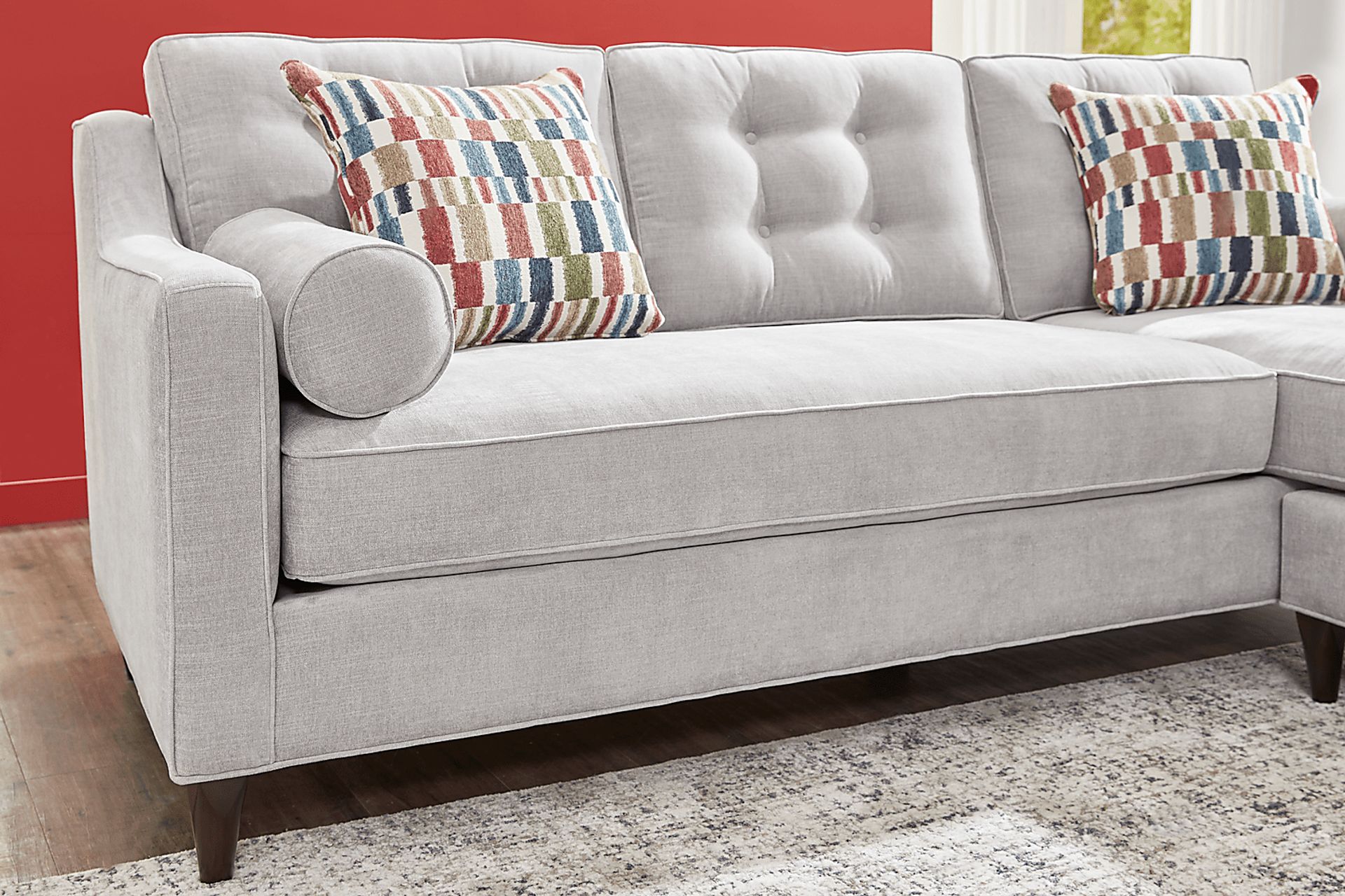 Cindy Crawford Home Hanover Dove Chenille 4 Pc Sectional Living Room - Image 5
